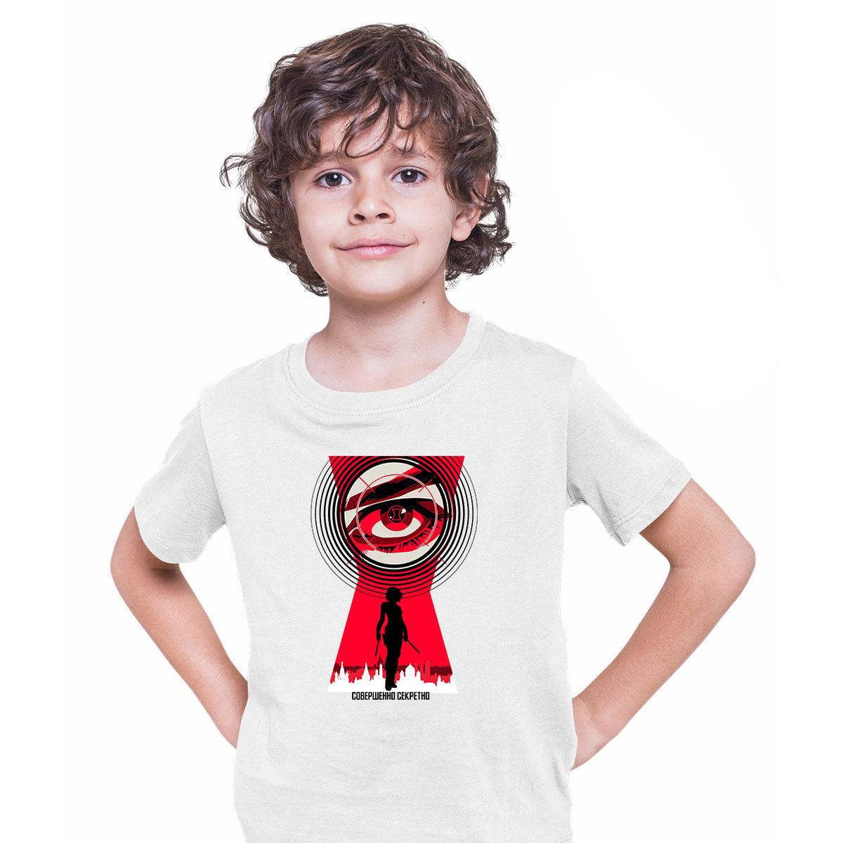 Black Widow Minimal Poster Movie Scarlett Natasha Romanoff Marvel Kids Gift T-shirt for Kids - Kuzi Tees