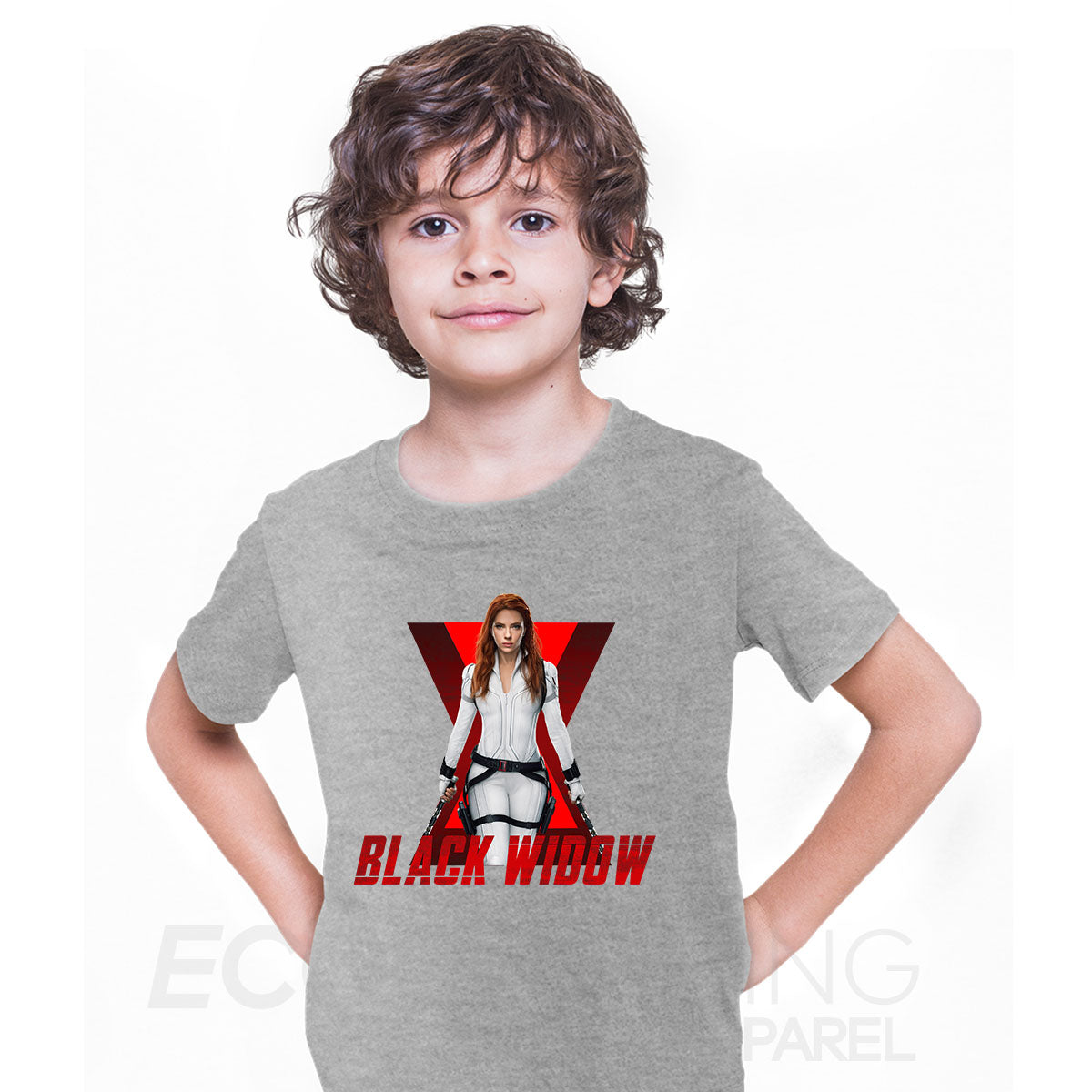 Marvel Studios Black Widow Scarlett Johansson Portrait Adult Kids Gift Top T-shirt for Kids - Kuzi Tees