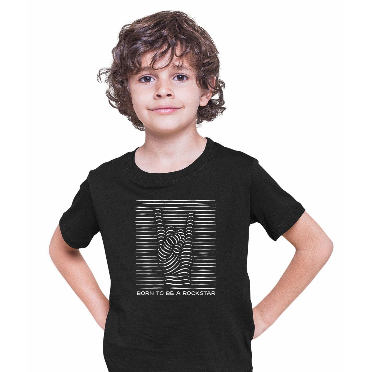 Born to be a rockstar Abstract Typography T-shirt for Kids - Kuzi Tees