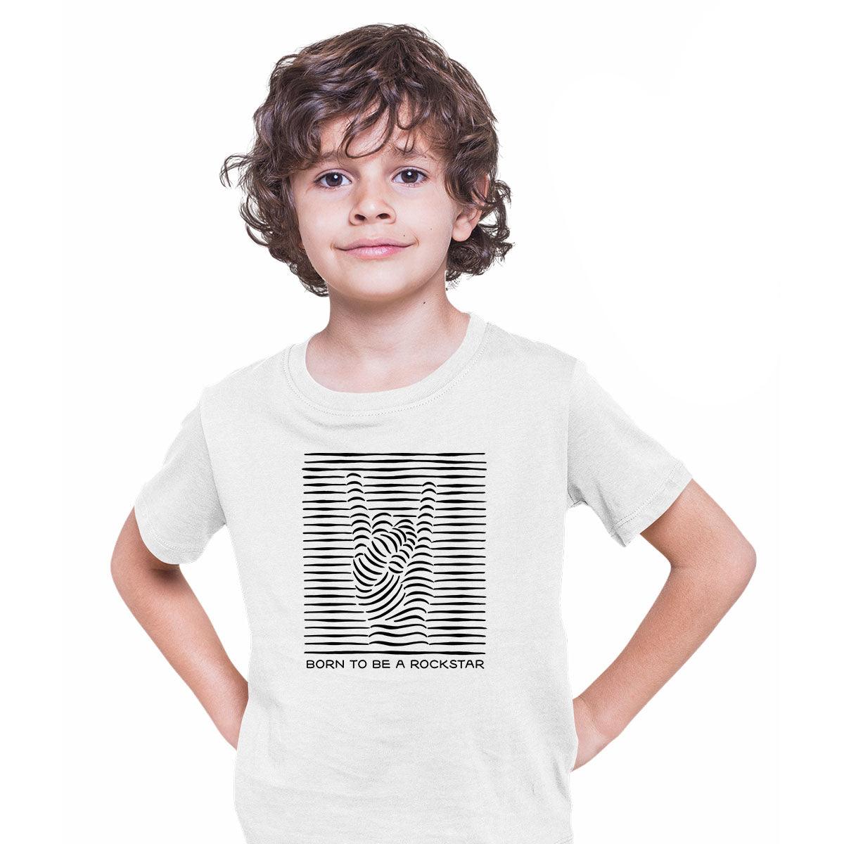 Born to be a rockstar Abstract Typography T-shirt for Kids - Kuzi Tees