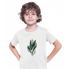 Botanical Leaf Floral T-Shirt Summer Colorful Art Print Plant Abstract T-shirt for Kids - Kuzi Tees