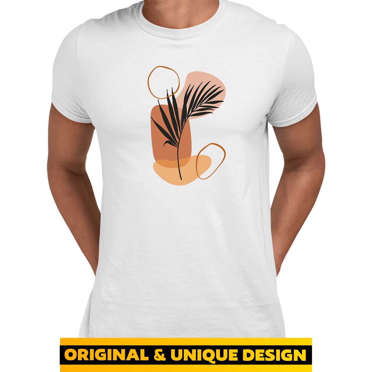 Minimal Botanical Plant Art Print T-Shirt Abstract Flower Short Round Neck Funny Unisex T-shirt - Kuzi Tees