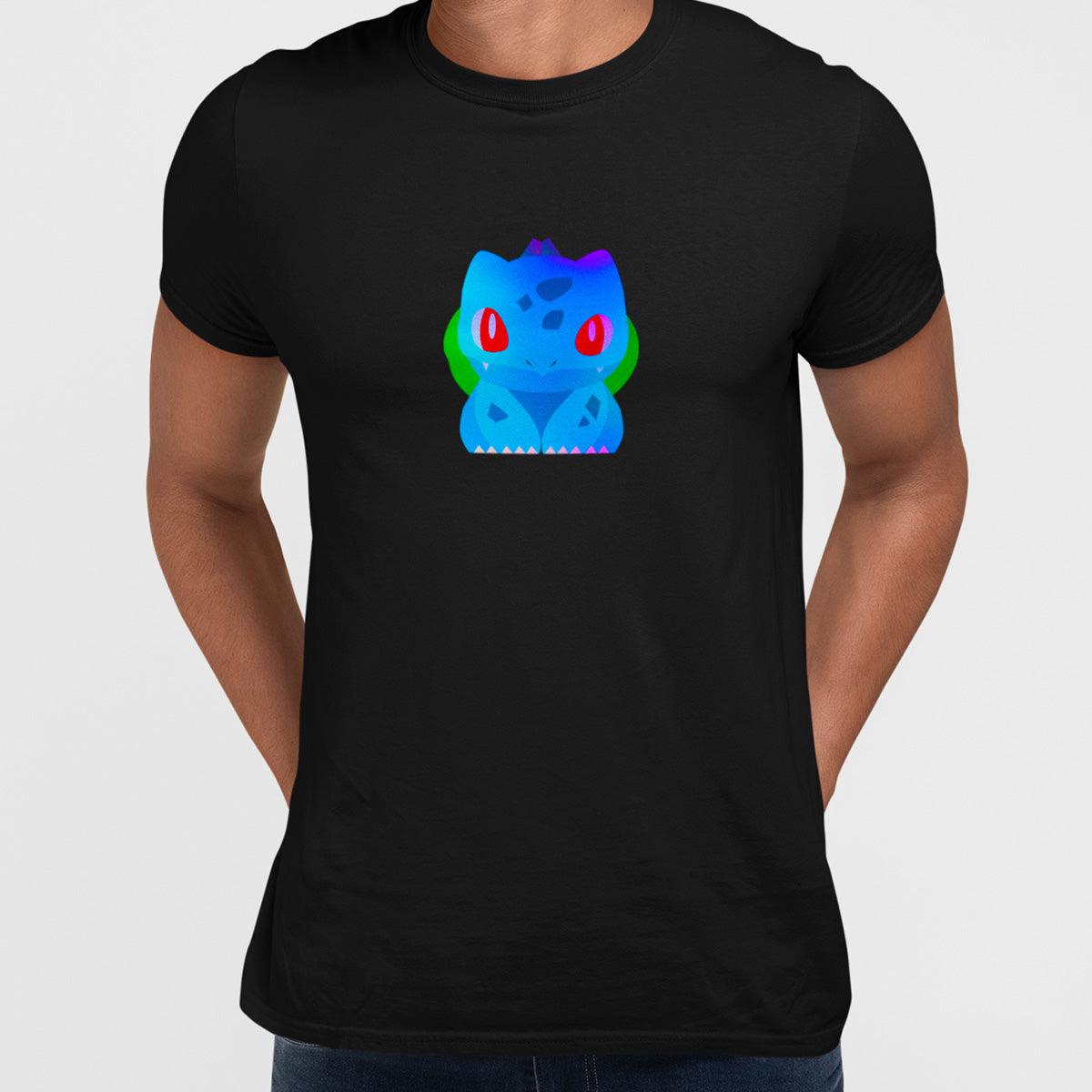 Bulbasaur Dual-Type Grass Poison Pokémon Go Crew Neck Black Tee - Kuzi Tees