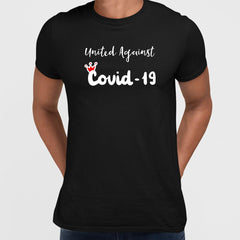 Covid19 United Against Covid 19 - Black White & Black T-shirt - Kuzi Tees