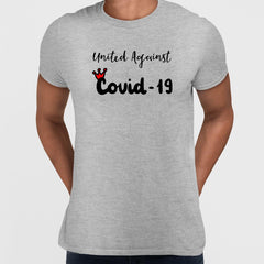 Covid19 United Against Covid 19 - Black White & Black T-shirt - Kuzi Tees