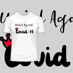 Covid19 United Against Covid 19 - Black White & Black T-shirt - Kuzi Tees