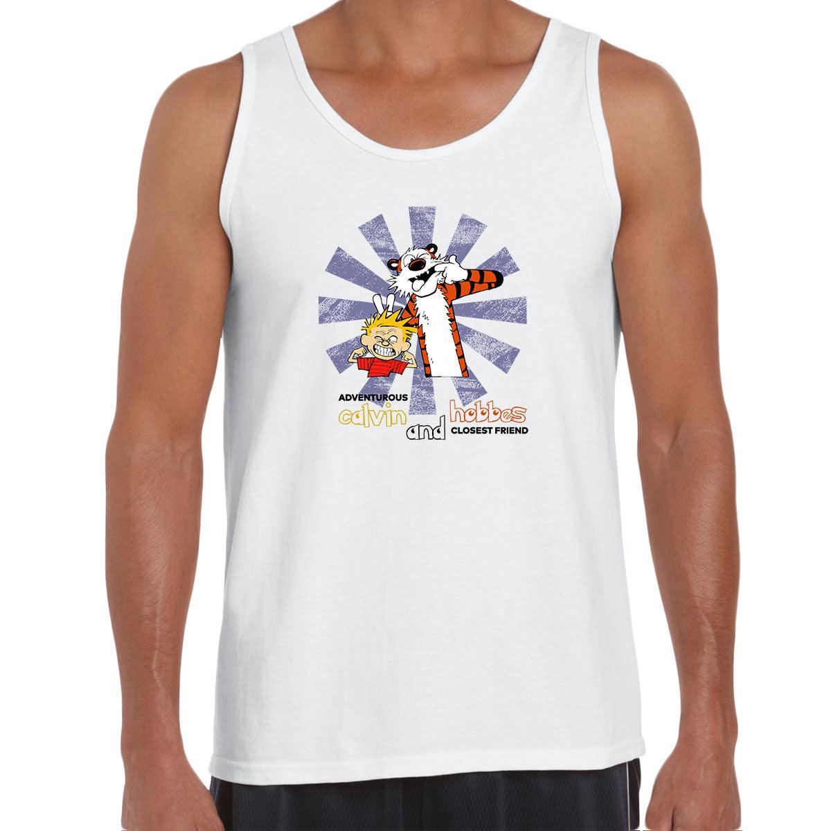Calvin and Hobbes Retro Action Adventure Funny Gift Adults Unisex Tank Top - Kuzi Tees