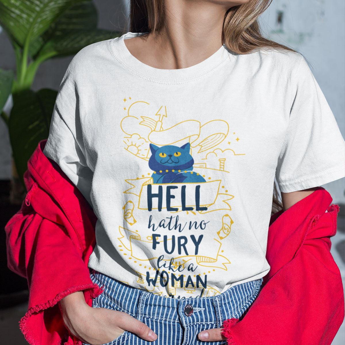 Hell Hath No Fury Like A Woman Scorned Typography T-Shirt - Kuzi Tees