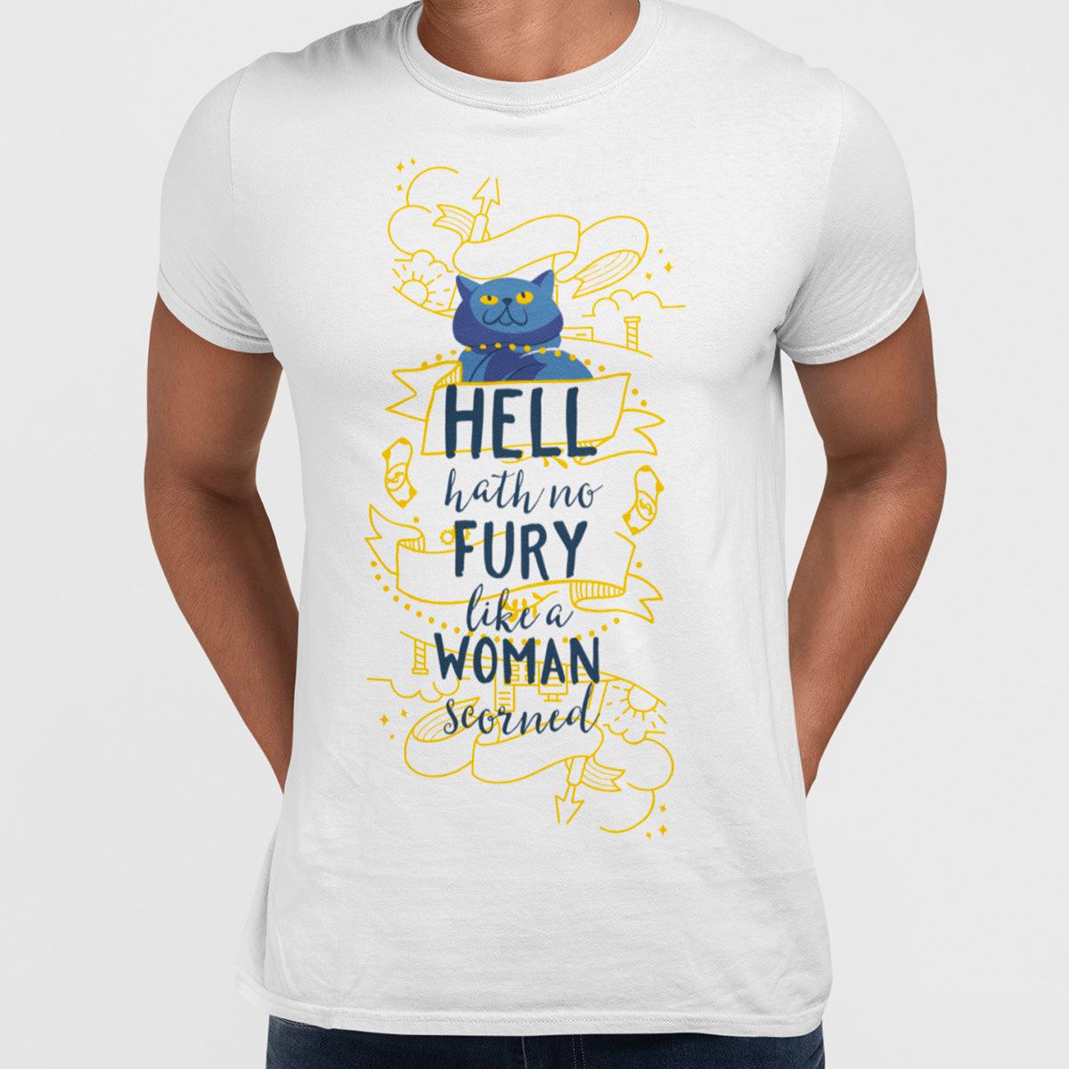 Hell Hath No Fury Like A Woman Scorned Typography T-Shirt - Kuzi Tees