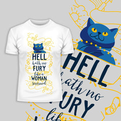 Hell Hath No Fury Like A Woman Scorned Typography T-Shirt - Kuzi Tees