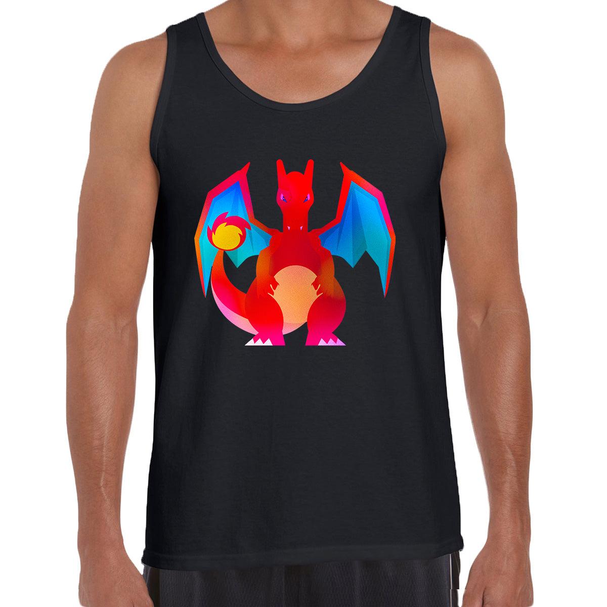 Charizard Fire Flying type Pokemon Black & White Tank-Top - Kuzi Tees