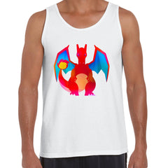 Charizard Fire Flying type Pokemon Black & White Tank-Top - Kuzi Tees