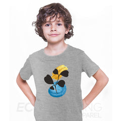 Botanical Blue Flower Plant Abstract T-shirt Novelty Crew Neck Birthday Summer T-shirt for Kids - Kuzi Tees