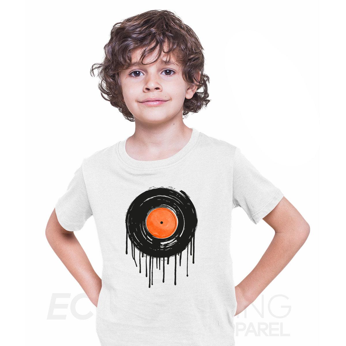 DJ T-Shirt Vinyl Minimal Drum & Bass Novelty Deck Decks Turntable LP Record T-shirt for Kids - Kuzi Tees