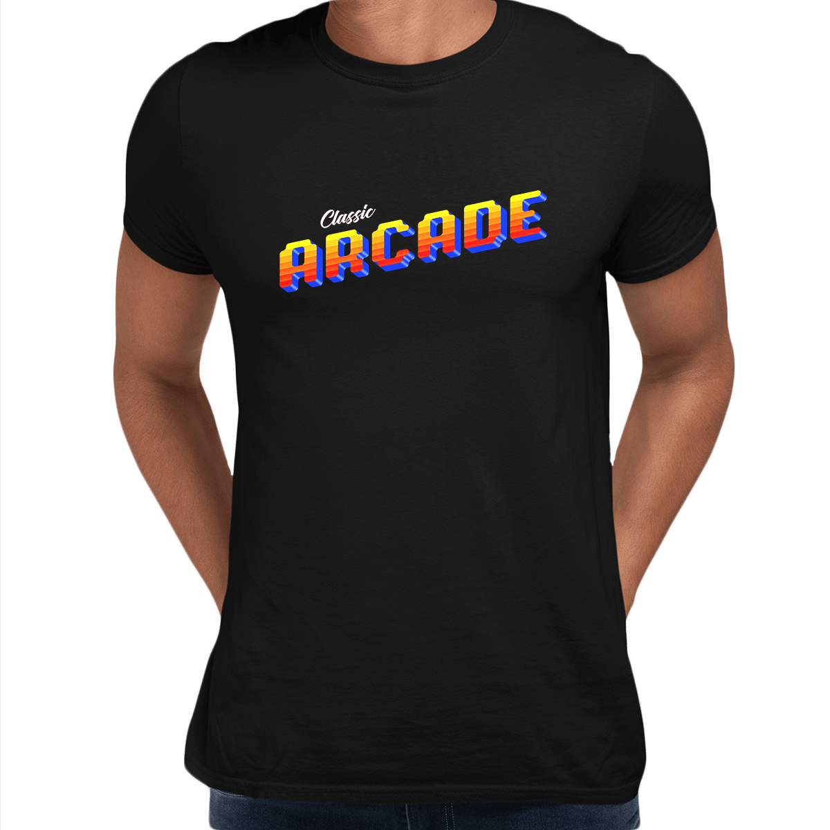 Classic Arcade Vintage Sign Retro 80's Style Crew Neck t shirt - Kuzi Tees