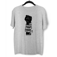 Closed Palm Black Lives Matter Anti Racism Protest Black & White T-Shirt - Kuzi Tees