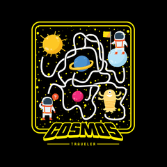 Cosmos Traveler Retro 8Bit Game Space shooter Unisex T-shirt - Kuzi Tees