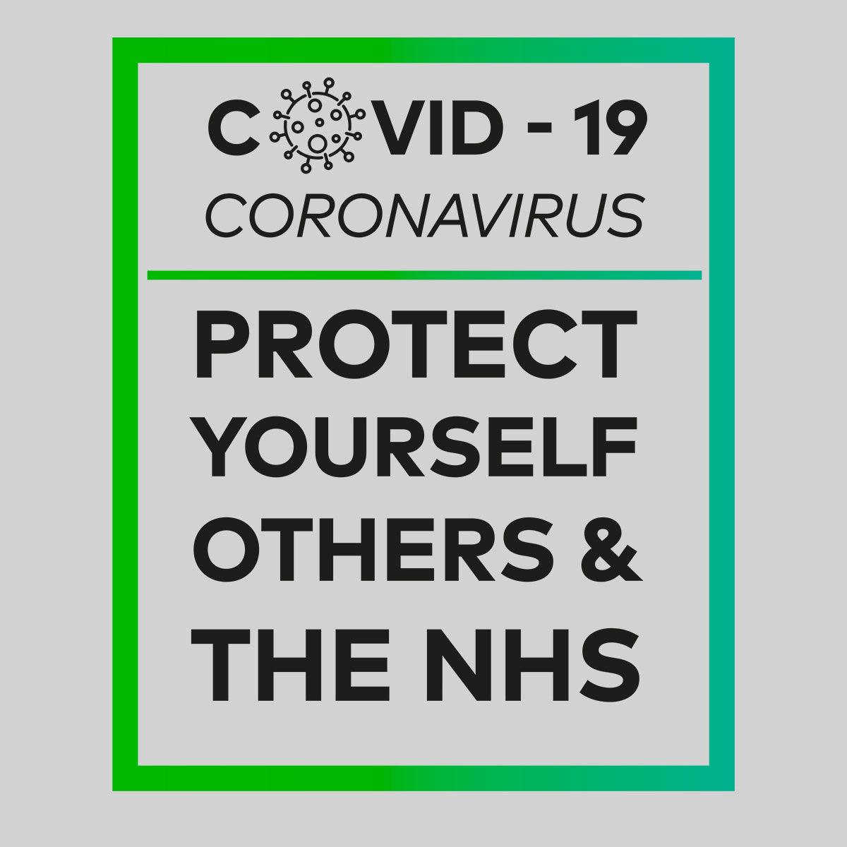 Covid19 Protect yourself others and the NHS - Black White & Black T-shirt - Kuzi Tees