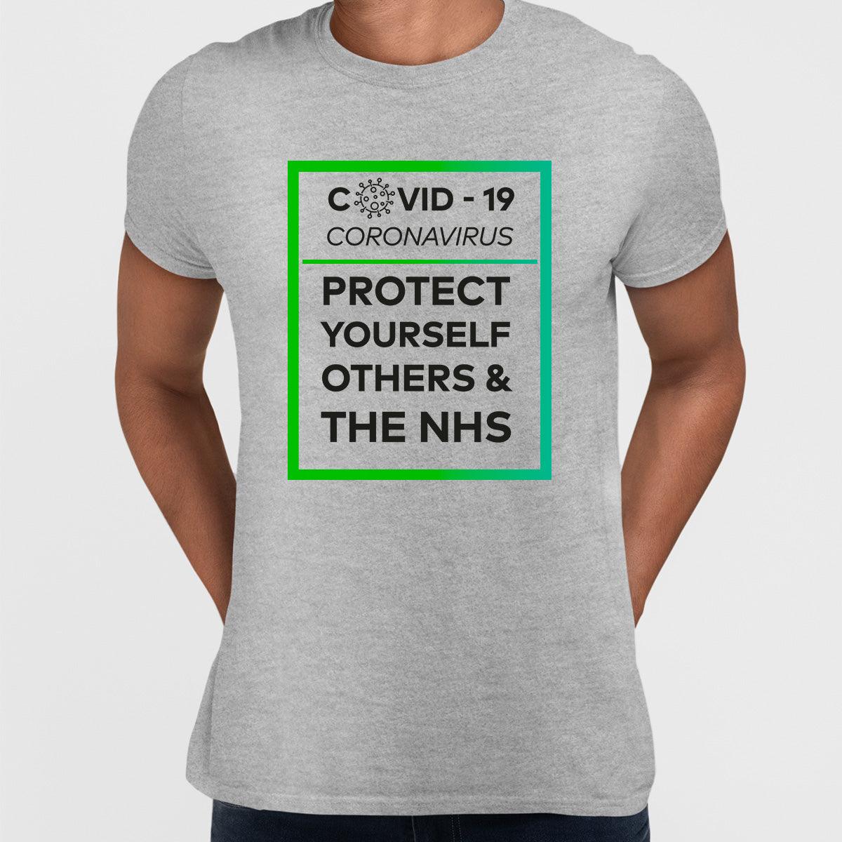 Covid19 Protect yourself others and the NHS - Black White & Black T-shirt - Kuzi Tees