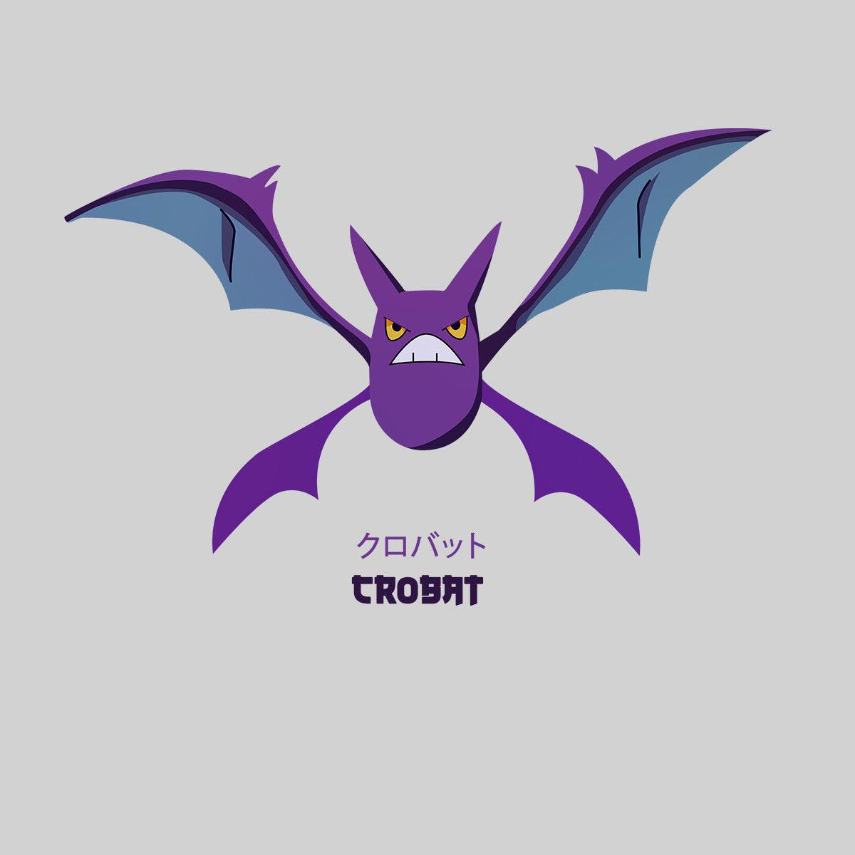 Crobat Pokemon Golbat Creatures Japanese Culture Typography T-shirt for Kids - Kuzi Tees