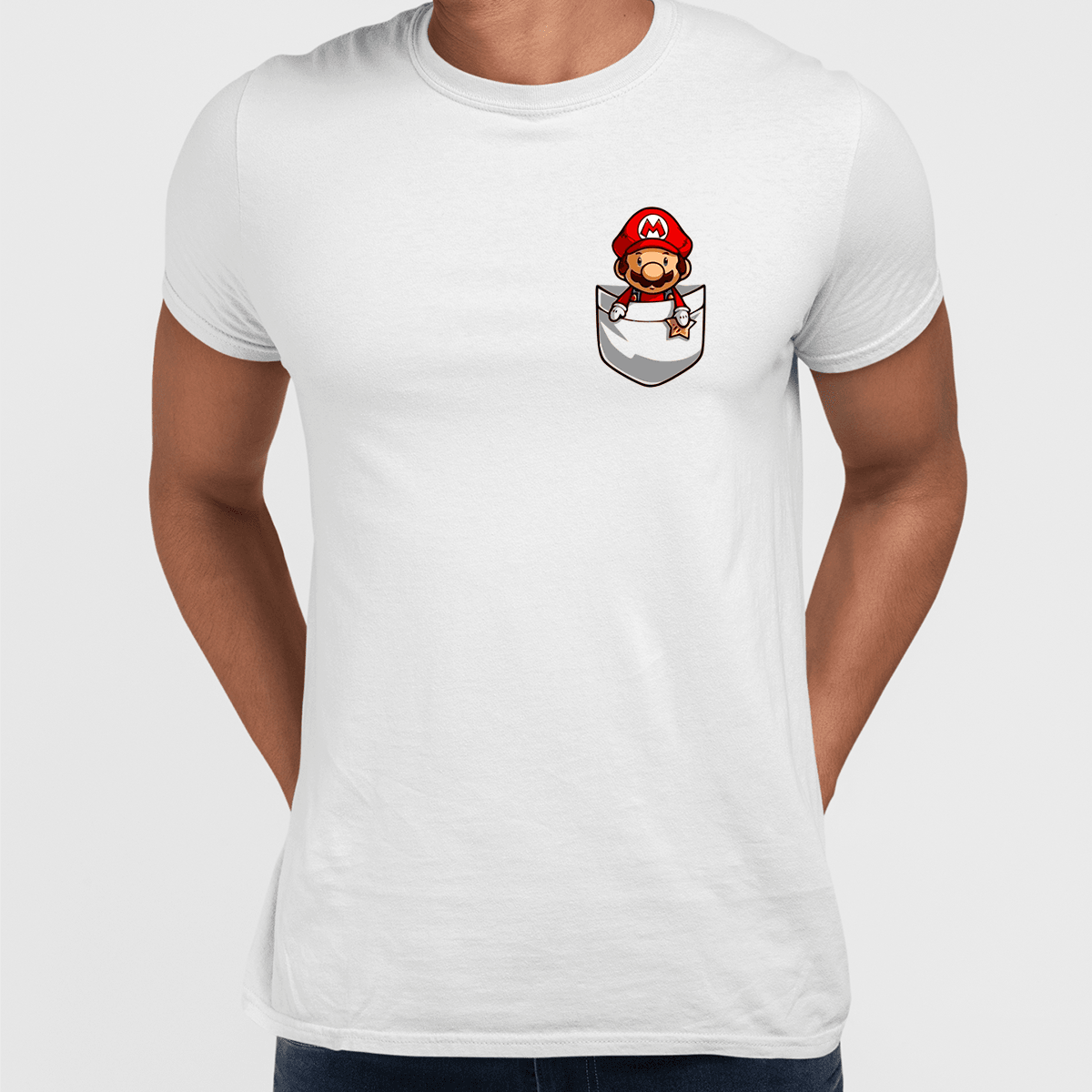 Cute Super Mario in the pocket Tee Nintendo SNES for All retro Minds - Kuzi Tees