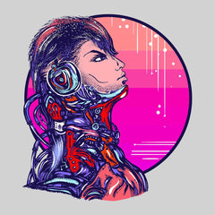 Cyberpunk Art Robot With headphones Biomechanical soldier Unisex t-shirt - Kuzi Tees