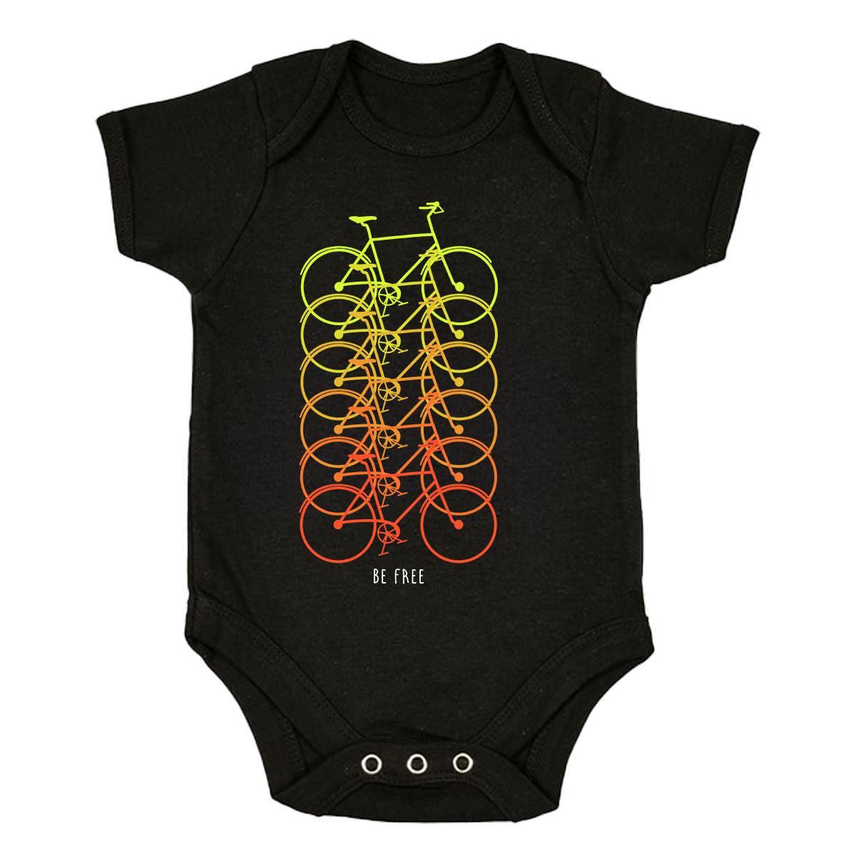 Cycling Evolution Gradient Funny Cyclist Bike Bicycle Racer Road Baby & Toddler Body Suit - Kuzi Tees