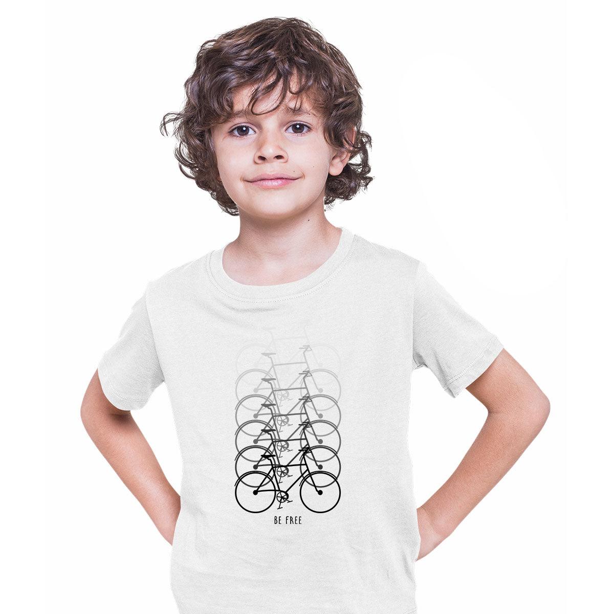 Cycling T-Shirt Evolution Gradient Funny Cyclist Bike Bicycle Racer Road T-shirt for Kids - Kuzi Tees