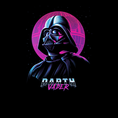 Iconic Darth Vader Death Star Movie Neon Punk Retro Black Tank Top - Kuzi Tees