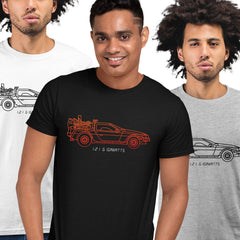 DeLorean Car Back in Time Tee - Retro Design, Movie Car - Takes You Back to Another Era Unisex T-Shirt - Kuzi Tees