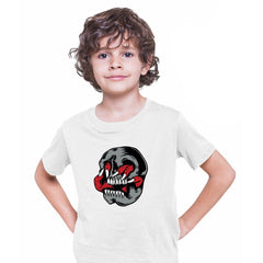 Death Skull T-Shirt Gothic Dark Funny Novelty Metal Kid's Tee - Kuzi Tees
