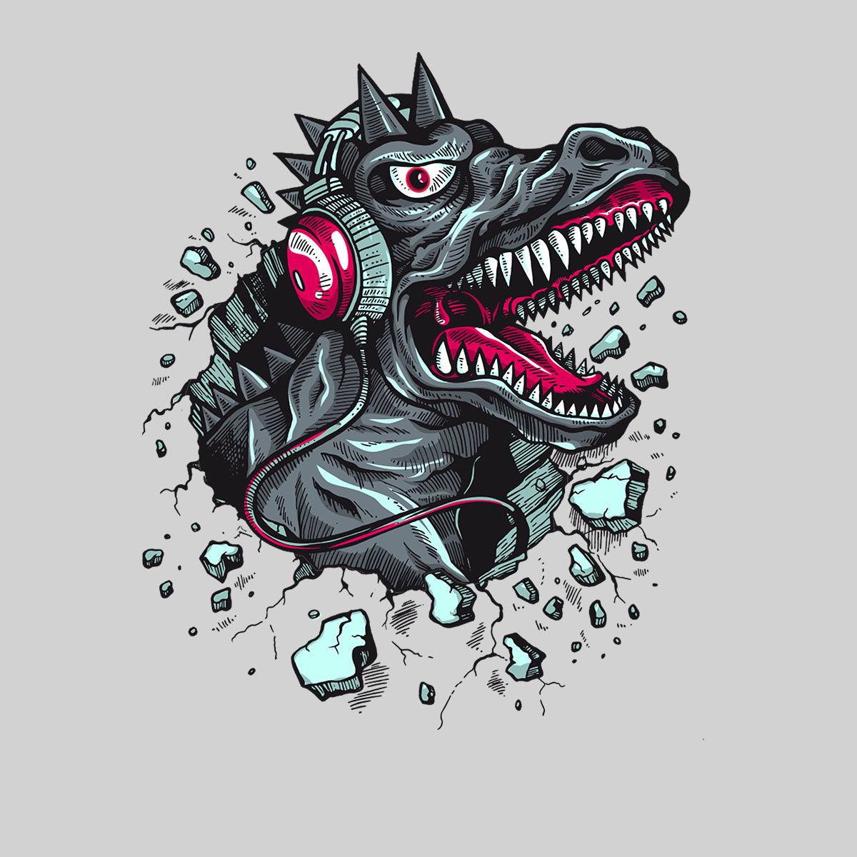 Dinosaur Jurassic T-Shirt Gift Birthday T-Rex Ripped Dino Funny Top Adult T-shirt - Kuzi Tees
