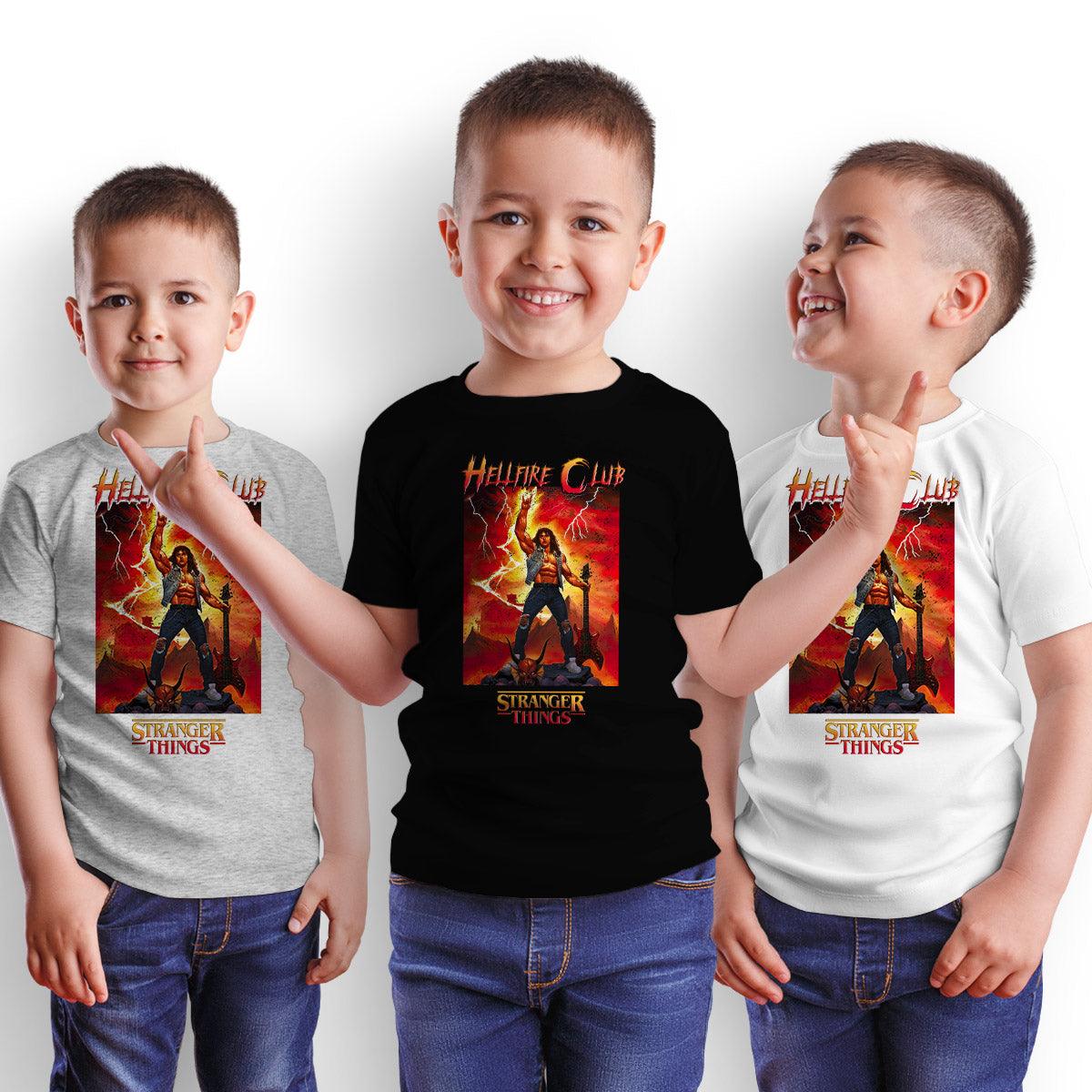 Eddie Munson Hellfire Club Guitar Power Stranger Things 4 Kids T-shirt - Kuzi Tees