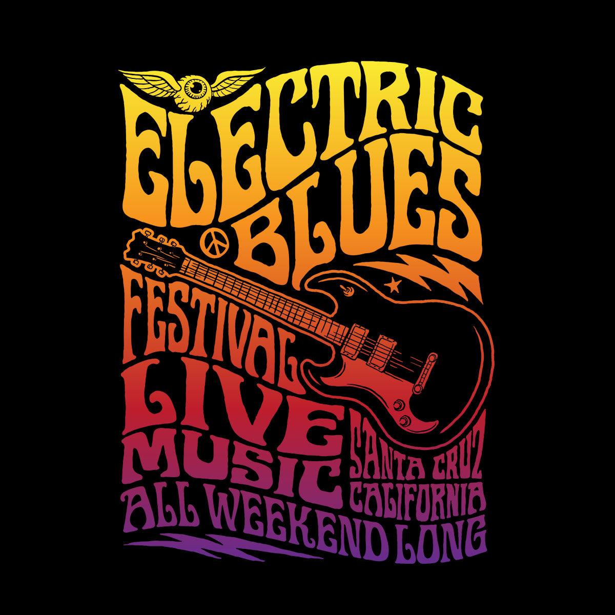 Electric Blues Live Music festival Santa Cruz California Typography Unisex Tank Top - Kuzi Tees