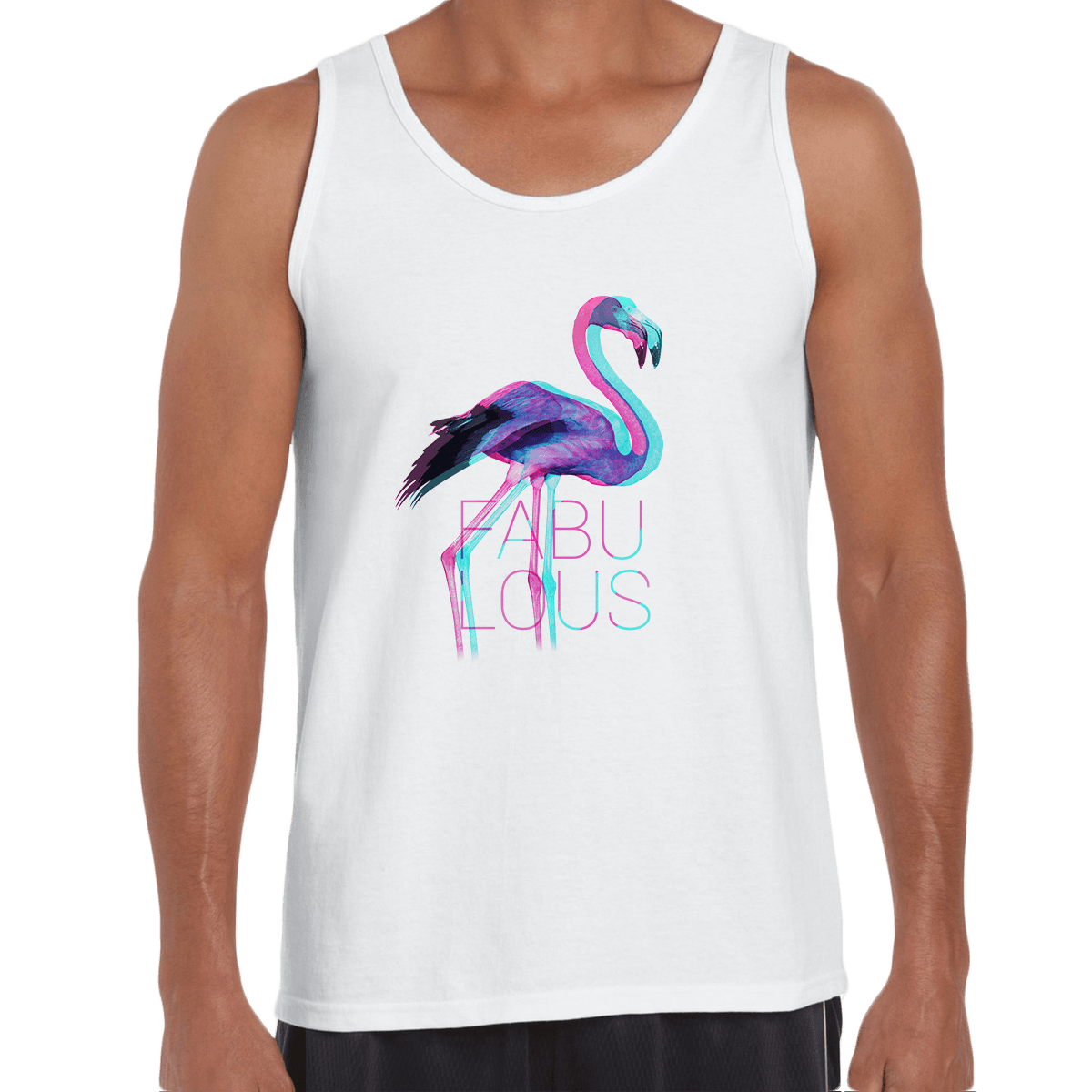 Fabulous Flamingo Inspiring Beauty Unisex Black & White Tank Top - Kuzi Tees