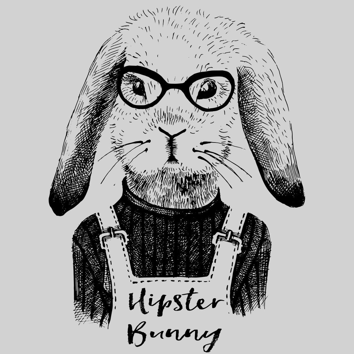 Funny Hipster Bunny Hand Drawn Animal Black & White Tank Top - Kuzi Tees