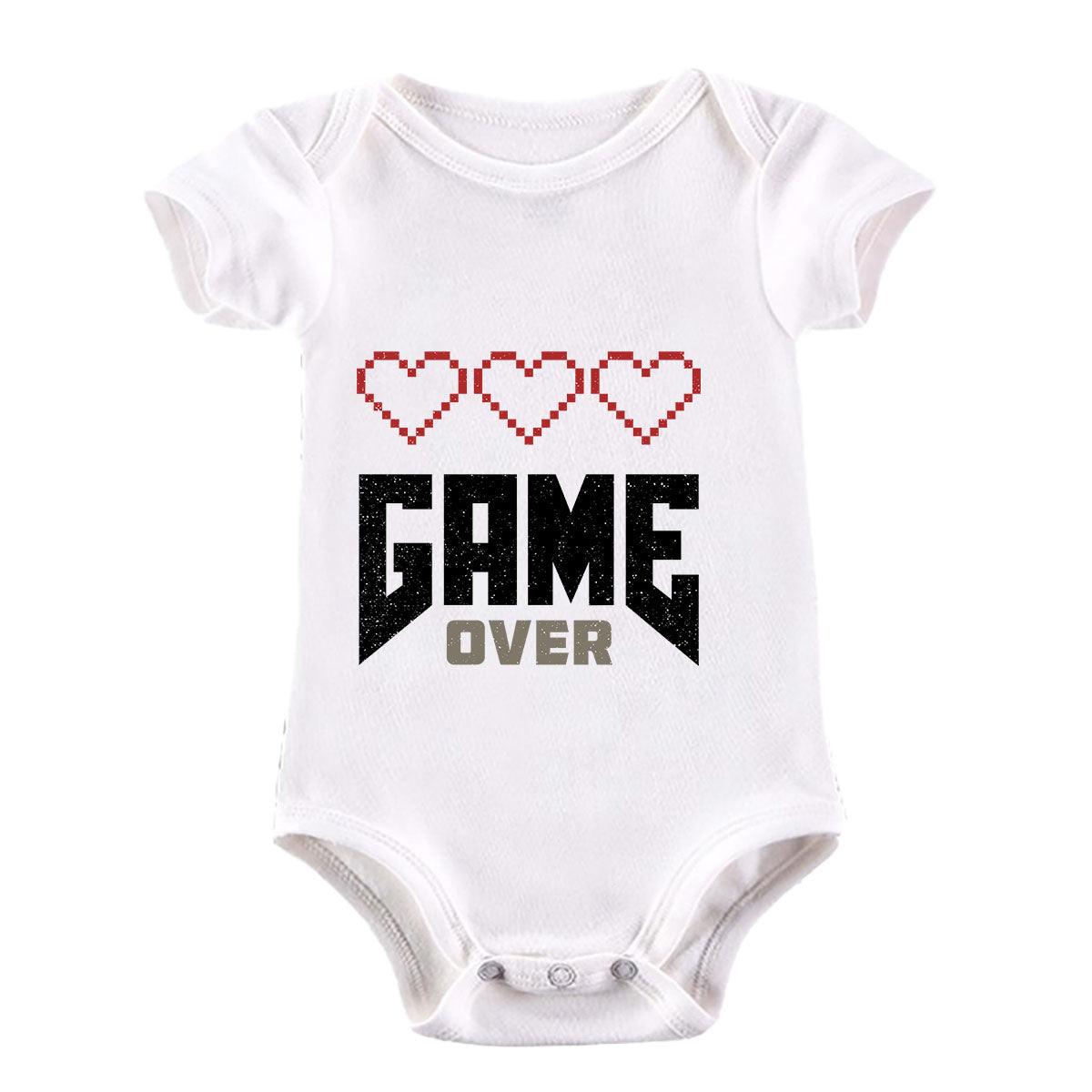 Gaming T-Shirt Old School Gamer Retro Video Game Arcade Game Over Baby & Toddler Body Suit - Kuzi Tees