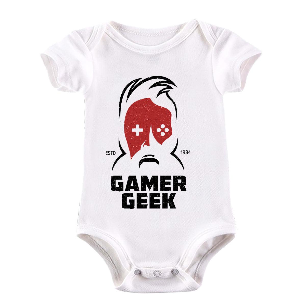 Gaming T-Shirt Old School Gamer Retro Video Game Gamer Geek Baby & Toddler Body Suit - Kuzi Tees