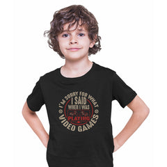Kids Gaming T-Shirt Old School Gamer Retro Video I am Sorry What I said T-shirt for Kids - Kuzi Tees