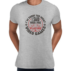 Mens Gaming T-Shirt Old School Gamer Retro Video I am Sorry What I said Unisex T-Shirt - Kuzi Tees