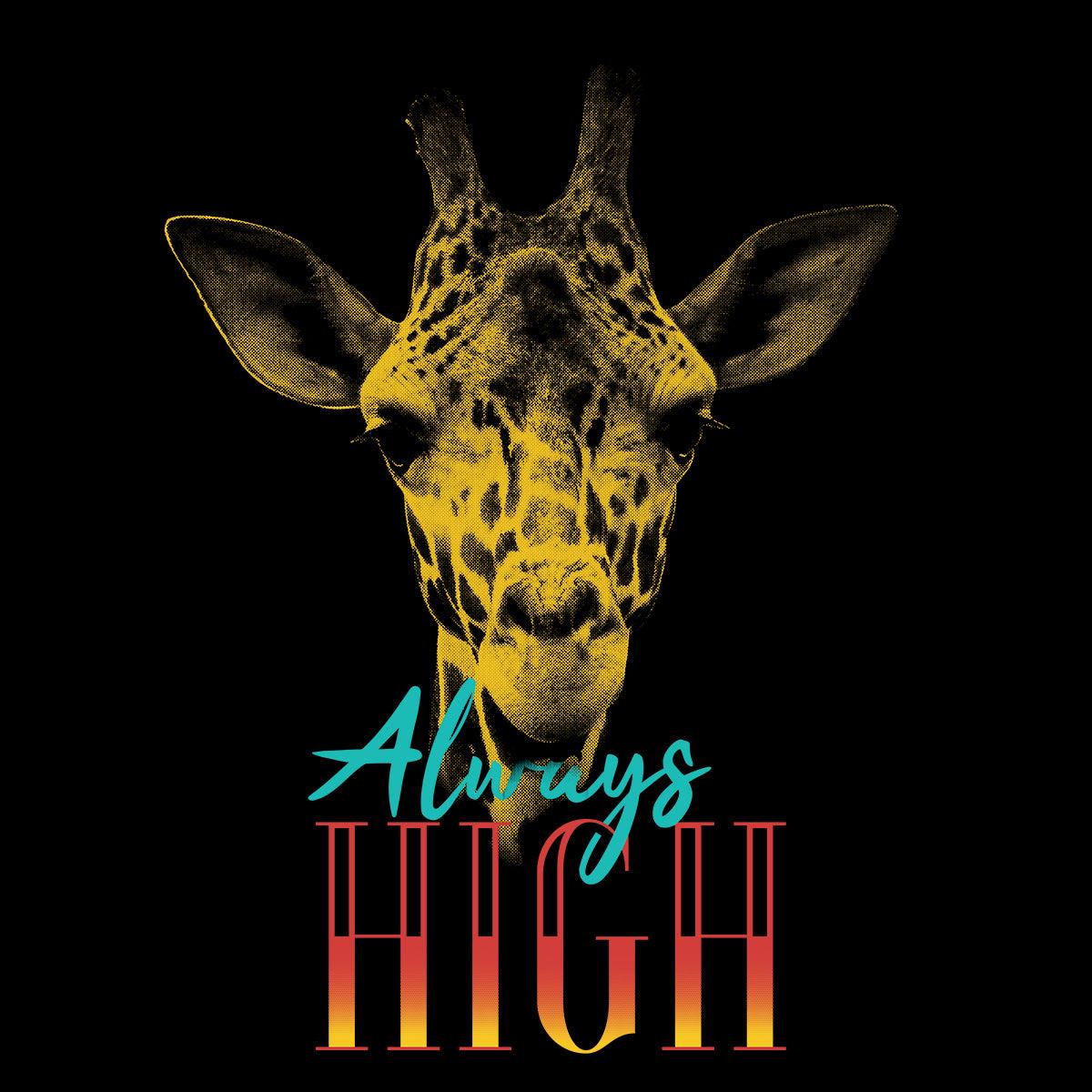 Giraffe Stand Tall Vertigo - Halftone Animal Always High T-Shirt - Kuzi Tees
