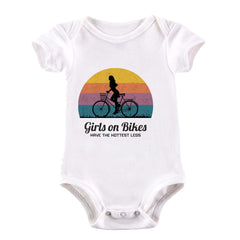 Cycling Girls on Bikes Hottest legs Bicycle Racer Road Baby & Toddler Body Suit - Kuzi Tees