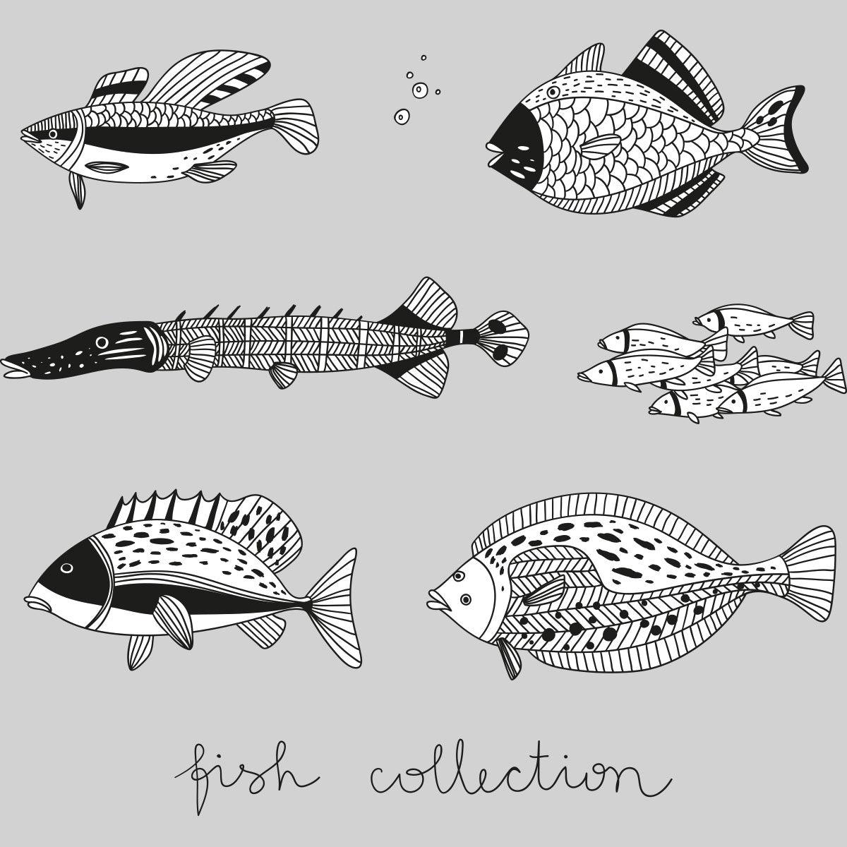 Hand Drawn 6 Fish Collection - Kuzi Tees