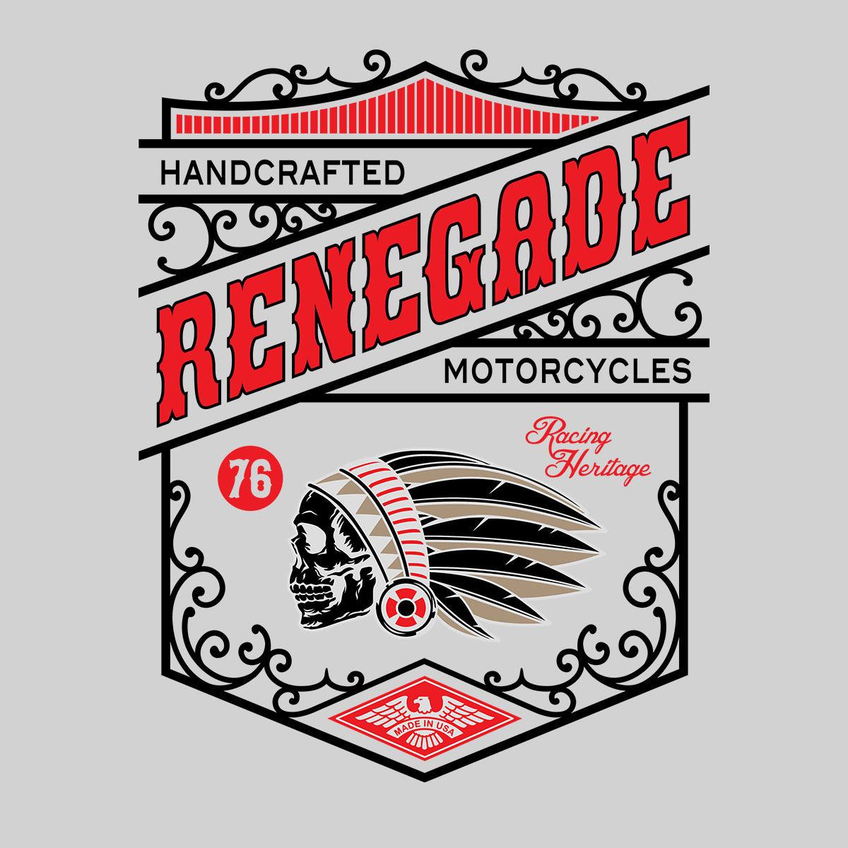 Biker Handcrafted Renegade Motorcycles T-Shirt for Men Funny Skull Unisex T-Shirt - Kuzi Tees