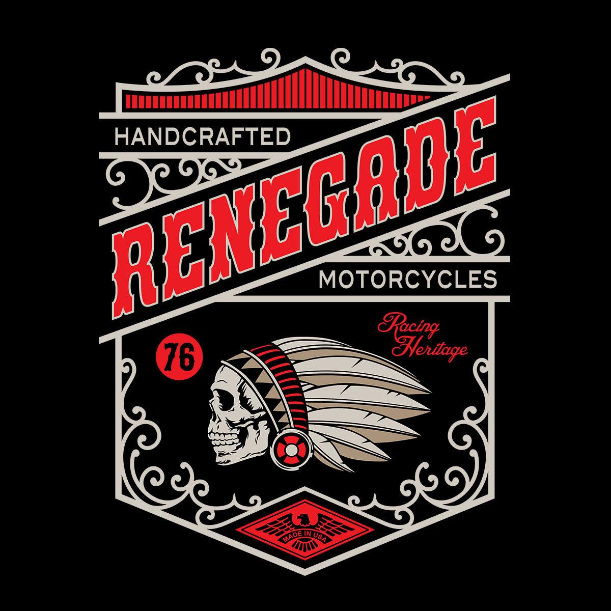 Biker Handcrafted Renegade Motorcycles Funny Skull T-shirt for Kids - Kuzi Tees