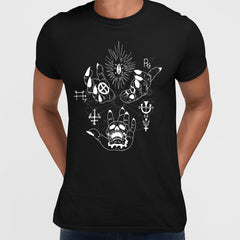 Hands with occult & mystic dark symbols Skull & Pentagram - Kuzi Tees