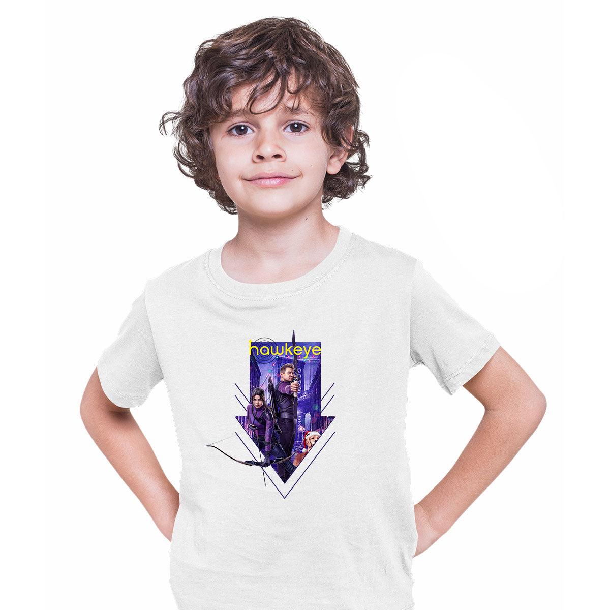 Hawkeye Jeremy & Hailee Superhero Comic Typography T-shirt for Kids - Kuzi Tees