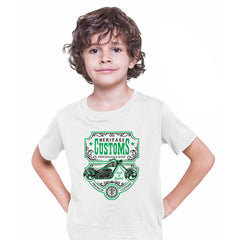 Biker Heritage Customs T-Shirt Motorbike Motorcycle Cafe Racer Chopper Bike T-shirt for Kids - Kuzi Tees