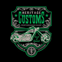 Biker Heritage Customs Motorbike Motorcycle Cafe Racer Chopper Bike Baby & Toddler Body Suit - Kuzi Tees