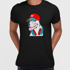 Hip Hop T-Shirt Dog with the Glasses and Hat - Kuzi Tees